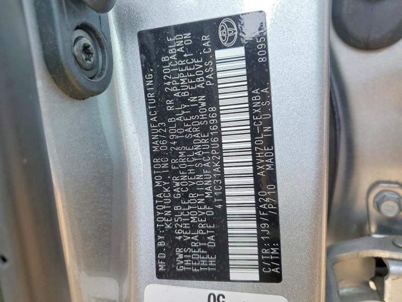 2023 Toyota Camry მანქანა იყიდება აუქციონზე, vin: 4T1C31AK2PU616968, აუქციონის ნომერი: 49287846