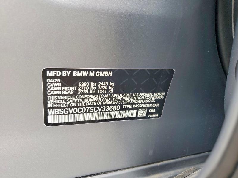 Продажа на аукционе авто 2025 Bmw M8, vin: WBSGV0C07SCV33680, номер лота: 49428726