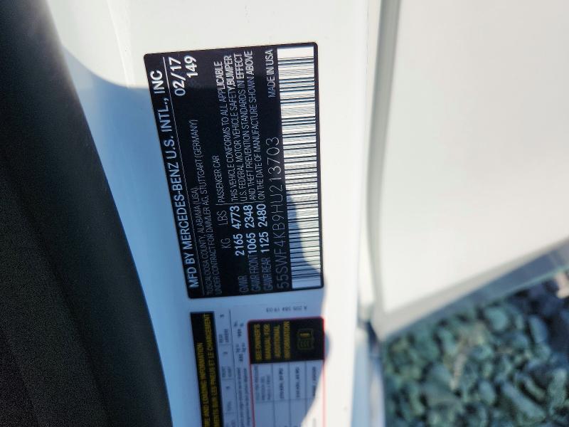 Продажа на аукционе авто 2017 Mercedes-benz C, vin: 55SWF4KB9HU213703, номер лота: 49151076