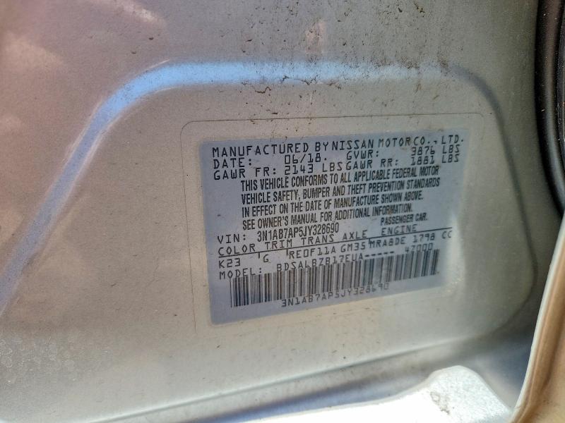 Aukcja sprzedaży 2018 Nissan Sentra, vin: 3N1AB7AP5JY328690, numer aukcji: 51986286