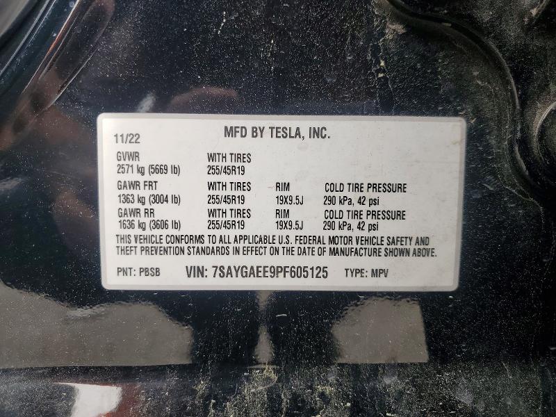 Продаж на аукціоні авто 2023 Tesla Model Y, vin: 7SAYGAEE9PF605125, номер лоту: 48097476