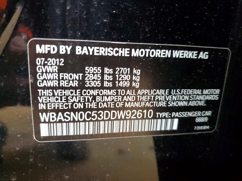 Продажа на аукционе авто 2013 Bmw 550, vin: WBASN0C53DDW92610, номер лота: 50216396