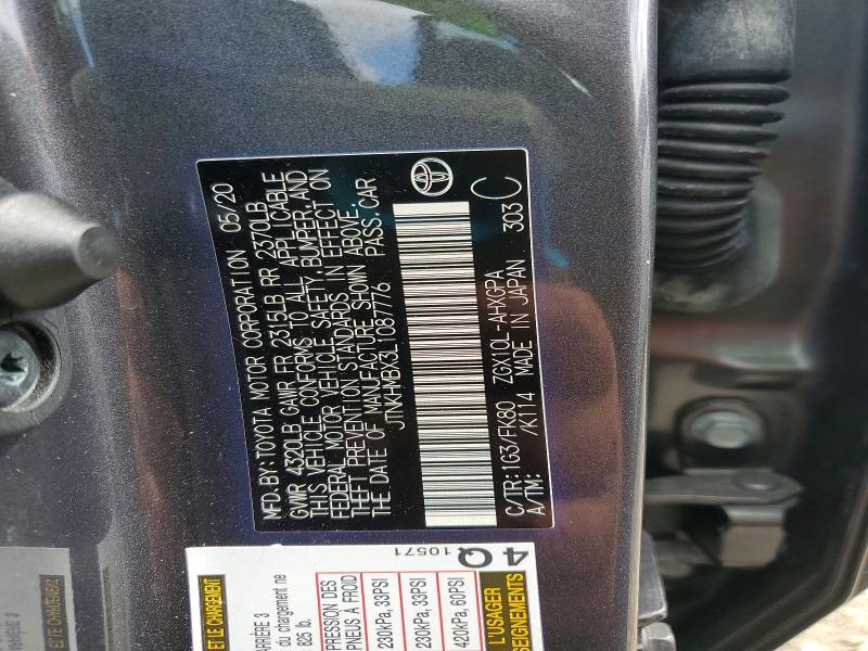 49370996 :رقم المزاد ، JTNKHMBX3L1087776 vin ، 2020 Toyota C-hr مزاد بيع