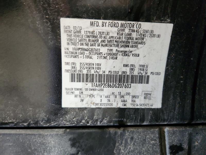 50331346 :رقم المزاد ، 1FAHP2E86DG207603 vin ، 2013 Ford Taurus مزاد بيع