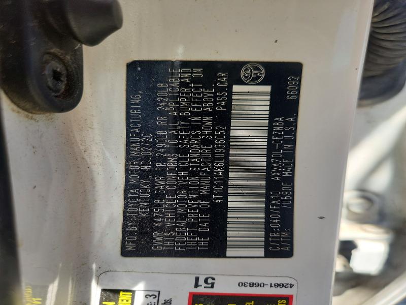 Aukcja sprzedaży 2020 Toyota Camry, vin: 4T1C11AK6LU936052, numer aukcji: 50506196