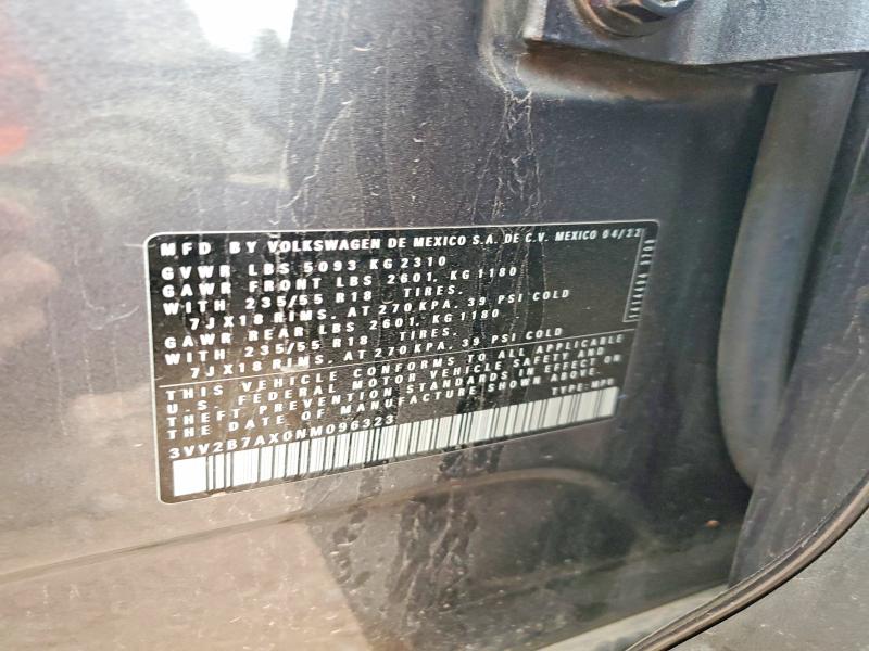 Продаж на аукціоні авто 2022 Volkswagen Tiguan, vin: 3VV2B7AX0NM096323, номер лоту: 51713756