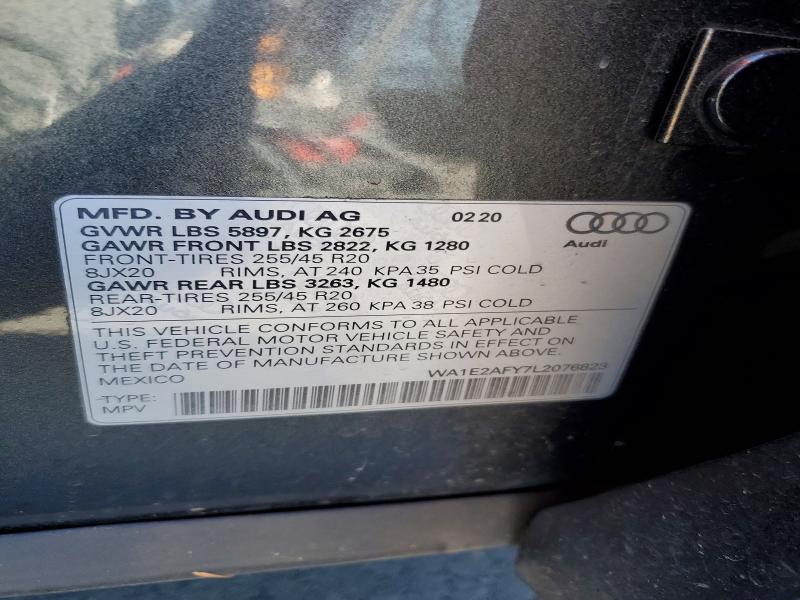 Aukcja sprzedaży 2020 Audi Q5 E, vin: WA1E2AFY7L2076823, numer aukcji: 48932476