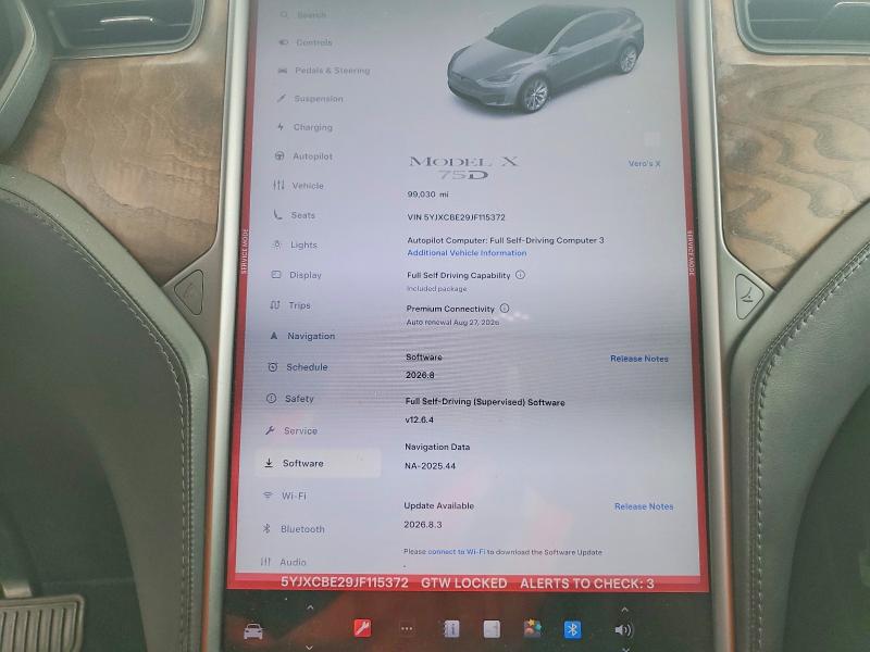 48557426 :رقم المزاد ، 5YJXCBE29JF115372 vin ، 2018 Tesla Model X مزاد بيع