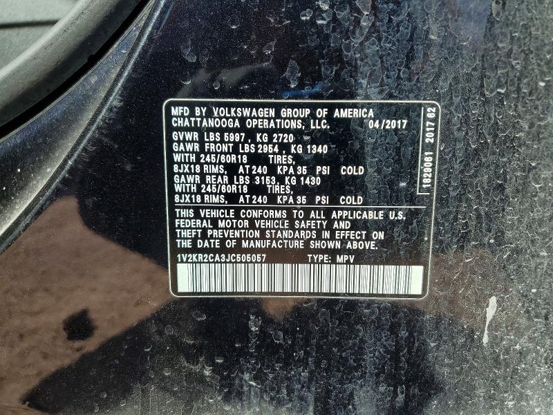 Aukcja sprzedaży 2018 Volkswagen Atlas, vin: 1V2KR2CA3JC505057, numer aukcji: 50748356
