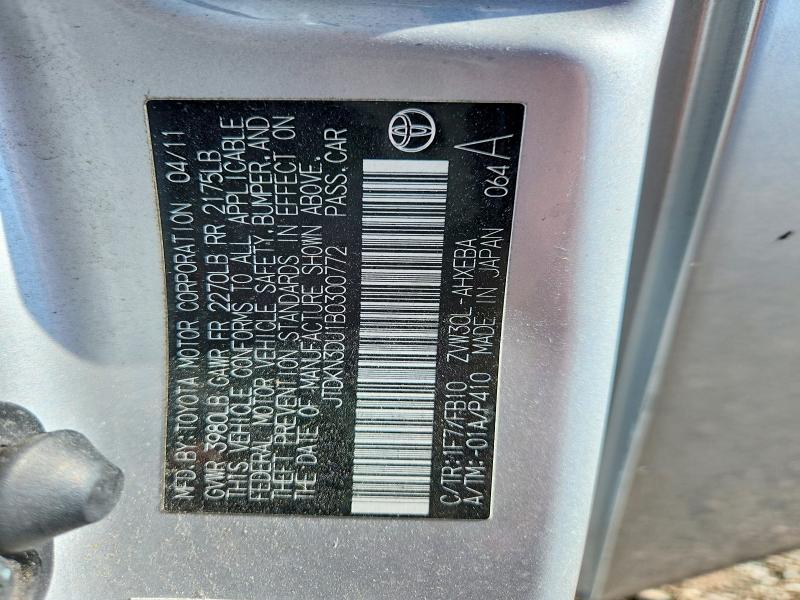 Auction sale of the 2011 Toyota Prius, vin: JTDKN3DU1B0300772, lot number: 49380326
