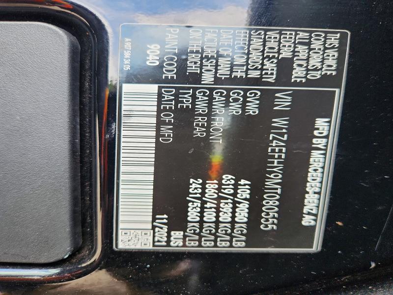 2021 Mercedes-benz Sprinter მანქანა იყიდება აუქციონზე, vin: W1Z4EFHY9MT080555, აუქციონის ნომერი: 49384626