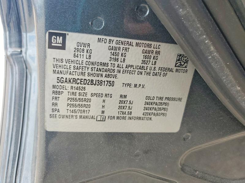 46783596 :رقم المزاد ، 5GAKRCED2BJ381750 vin ، 2011 Buick Enclave مزاد بيع