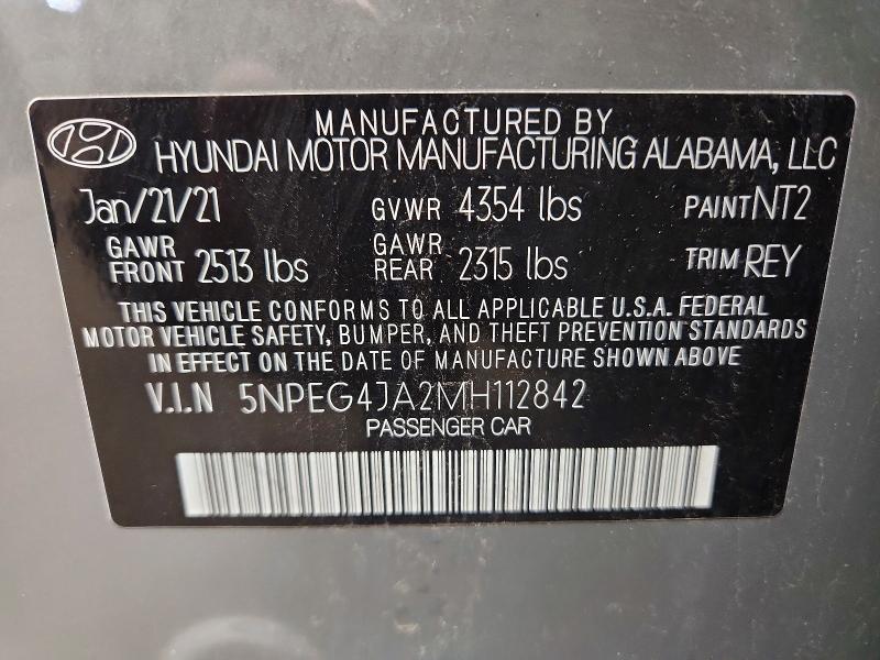 Продаж на аукціоні авто 2021 Hyundai Sonata, vin: 5NPEG4JA2MH112842, номер лоту: 50222966