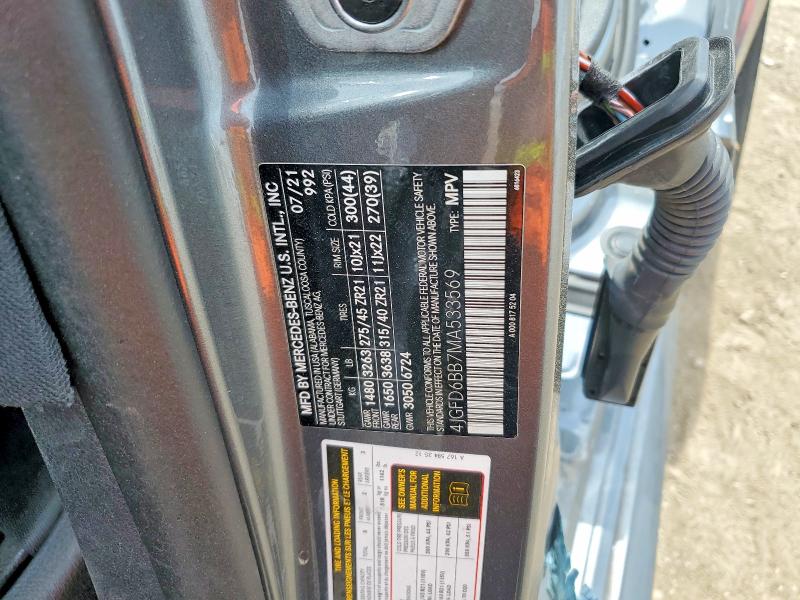 48631056 :رقم المزاد ، 4JGFD6BB7MA533569 vin ، 2021 Mercedes-benz Gle Coupe مزاد بيع
