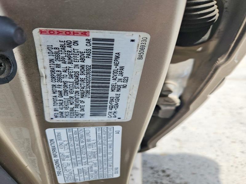 Продаж на аукціоні авто 2002 Toyota Camry, vin: JTDBE32K820036922, номер лоту: 45479336