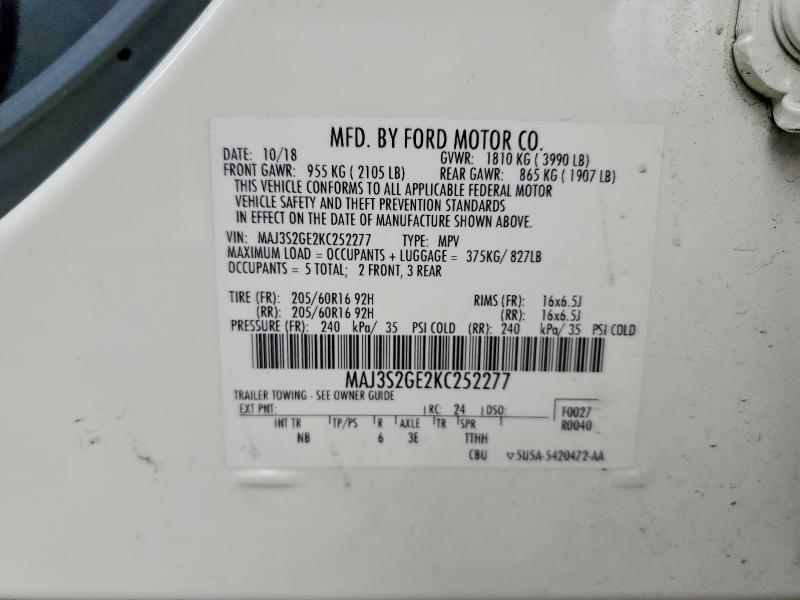 Продажа на аукционе авто 2019 Ford Eco Sport, vin: MAJ3S2GE2KC252277, номер лота: 51014846