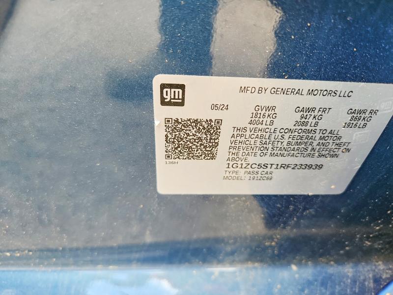 Продаж на аукціоні авто 2024 Chevrolet Malibu, vin: 1G1ZC5ST1RF233939, номер лоту: 50488136