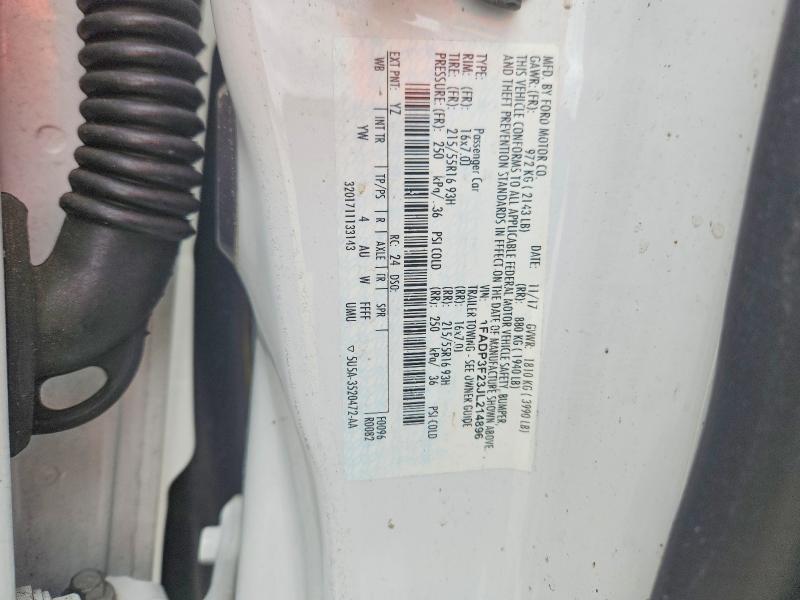 51247466 :رقم المزاد ، 1FADP3F23JL214896 vin ، 2018 Ford Focus مزاد بيع
