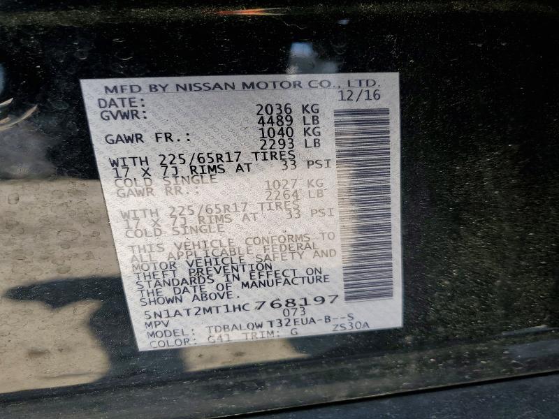 2017 Nissan Rogue მანქანა იყიდება აუქციონზე, vin: 5N1AT2MT1HC768197, აუქციონის ნომერი: 50790346