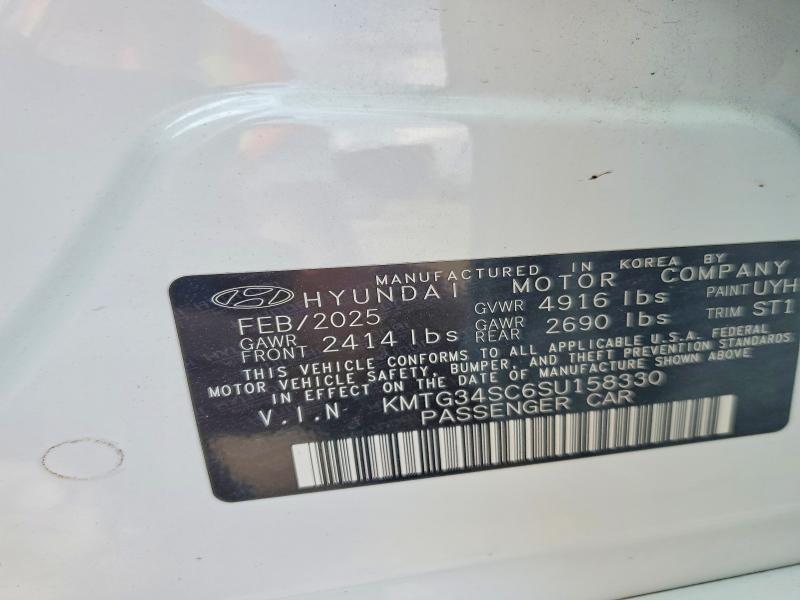 48417036 :رقم المزاد ، KMTG34SC6SU158330 vin ، 2025 Genesis G70 مزاد بيع