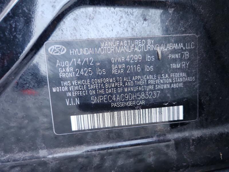 Продажа на аукционе авто 2013 Hyundai Sonata, vin: 5NPEC4AC9DH583237, номер лота: 49265016
