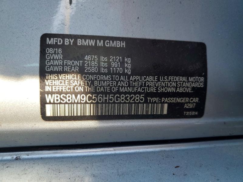 Aukcja sprzedaży 2017 Bmw M3, vin: WBS8M9C56H5G83285, numer aukcji: 49321786