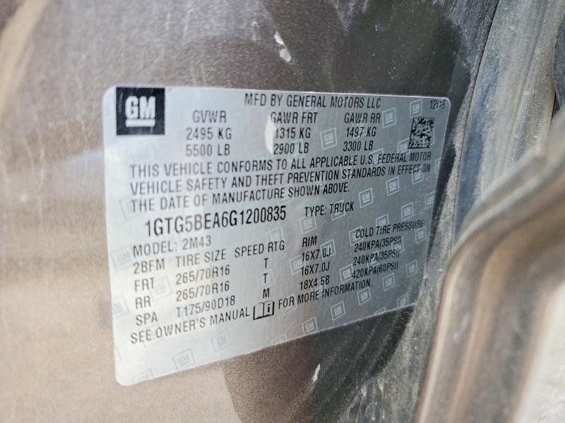 49814586 :رقم المزاد ، 1GTG5BEA6G1200835 vin ، 2016 Gmc Canyon مزاد بيع