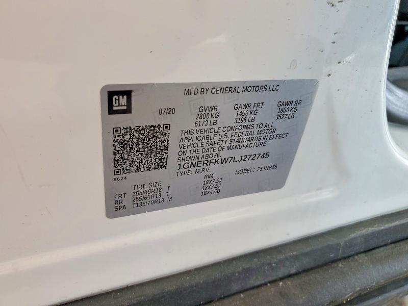 Продаж на аукціоні авто 2020 Chevrolet Traverse, vin: 1GNERFKW7LJ272745, номер лоту: 48856296