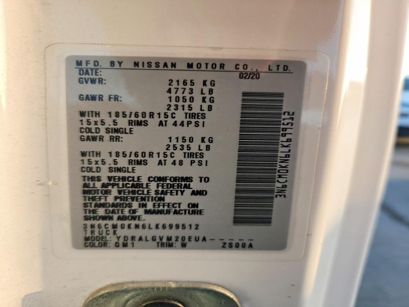 49388066 :رقم المزاد ، 3N6CM0KN6LK699512 vin ، 2020 Nissan Nv200 مزاد بيع