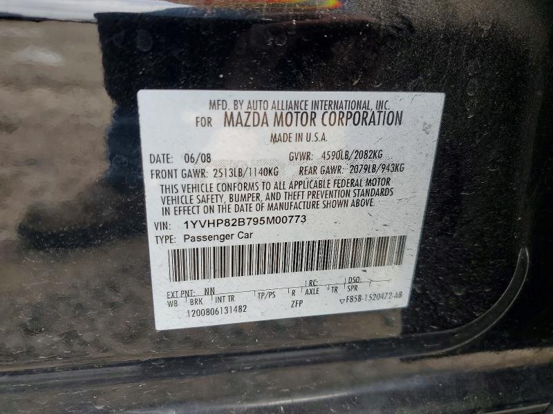 51287706 :رقم المزاد ، 1YVHP82B795M00773 vin ، 2009 Mazda 6 مزاد بيع