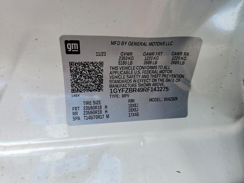 2024 Cadillac Xt4 მანქანა იყიდება აუქციონზე, vin: 1GYFZBR49RF143275, აუქციონის ნომერი: 48453536