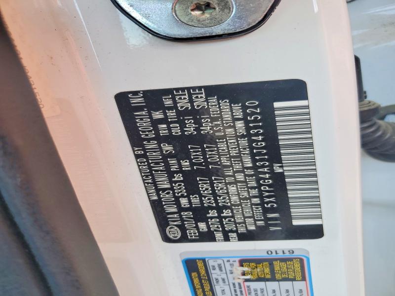 Продажа на аукционе авто 2018 Kia Sorento, vin: 5XYPG4A31JG431520, номер лота: 51175506