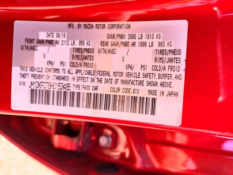 50109626 :رقم المزاد ، JM1DKFC78H0153485 vin ، 2017 Mazda Cx-3 مزاد بيع