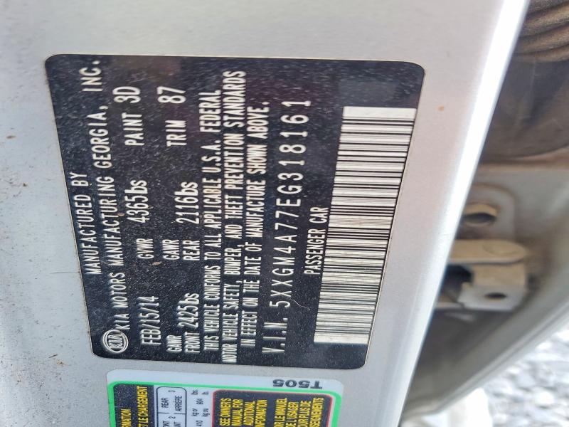 49773596 :رقم المزاد ، 5XXGM4A77EG318161 vin ، 2014 Kia Optima مزاد بيع