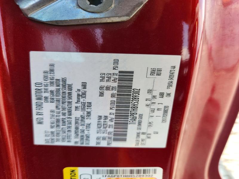 Продажа на аукционе авто 2017 Ford Mustang, vin: 1FA6P8TH8H5289302, номер лота: 51084046