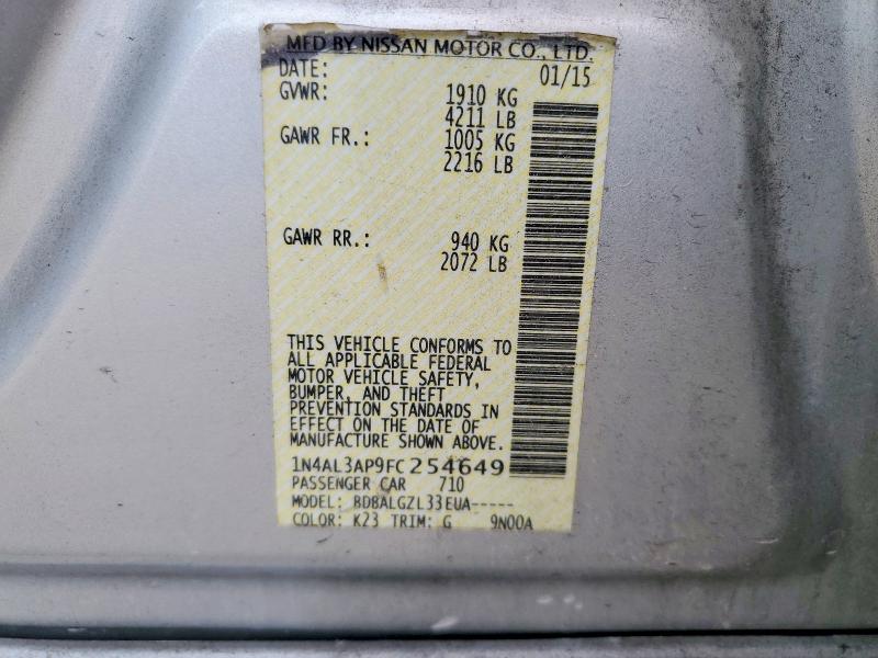 Aukcja sprzedaży 2015 Nissan Altima, vin: 1N4AL3AP9FC254649, numer aukcji: 51962626