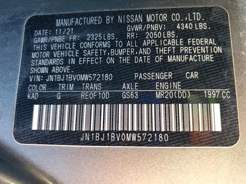 Продажа на аукционе авто 2021 Nissan Rogue Sport, vin: JN1BJ1BV0MW572180, номер лота: 50600146