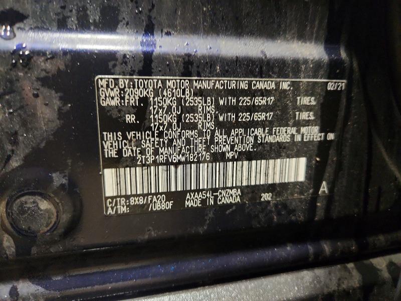 Продаж на аукціоні авто 2021 Toyota Rav4, vin: 2T3P1RFV6MW182176, номер лоту: 51367006