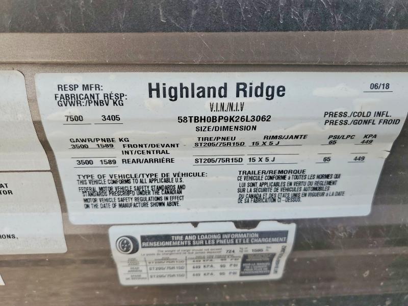 Продаж на аукціоні авто 2019 Highland Ridge Mesa Ridge, vin: 58TBH0BP9K26L3062, номер лоту: 49285466