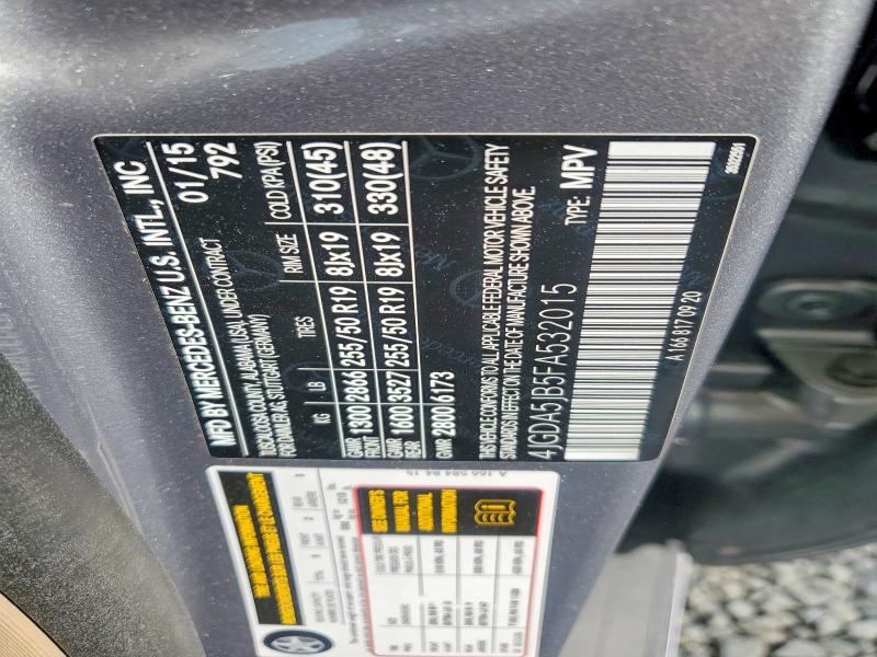 Продажа на аукционе авто 2015 Mercedes-benz Ml, vin: 4JGDA5JB5FA532015, номер лота: 48483886