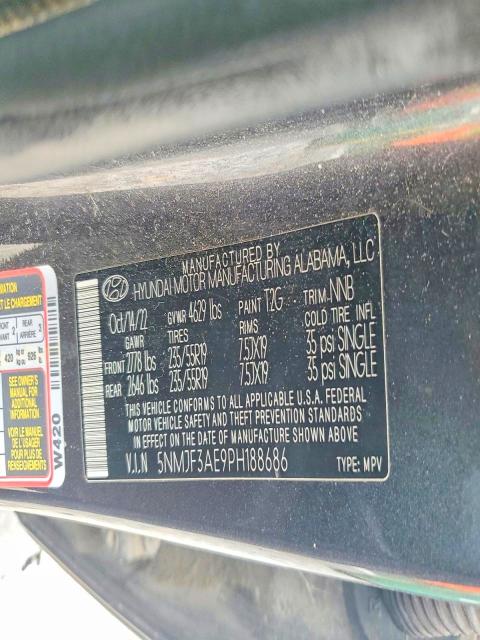 50837266 :رقم المزاد ، 5NMJF3AE9PH188686 vin ، 2023 Hyundai Tucson مزاد بيع