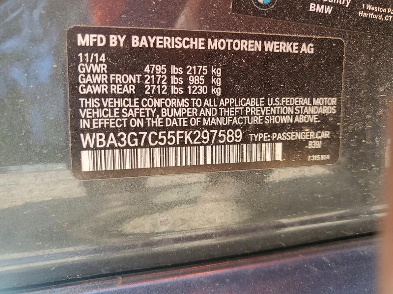 2015 Bmw 328 მანქანა იყიდება აუქციონზე, vin: WBA3G7C55FK297589, აუქციონის ნომერი: 50420956