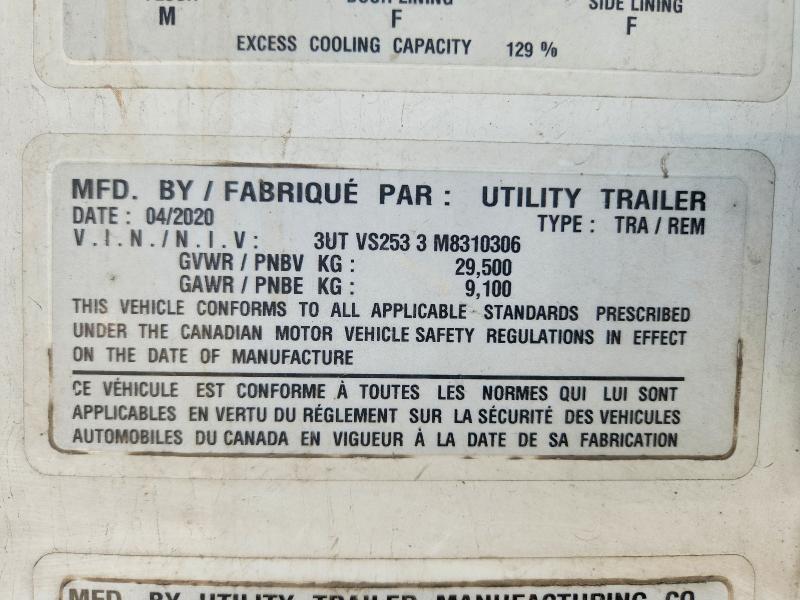 Aukcja sprzedaży 2021 Utility Trailer Vsra Reefe, vin: 3UTVS2533M8310306, numer aukcji: 50781626