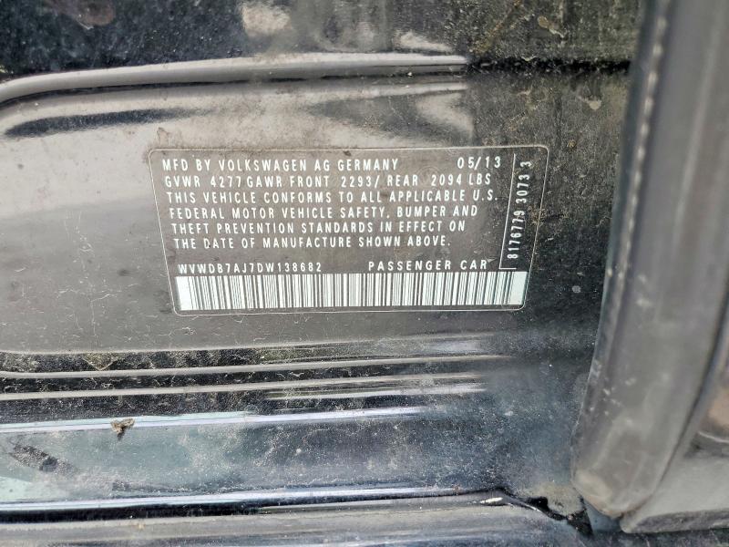 2013 Volkswagen Golf მანქანა იყიდება აუქციონზე, vin: WVWDB7AJ7DW138682, აუქციონის ნომერი: 48684236