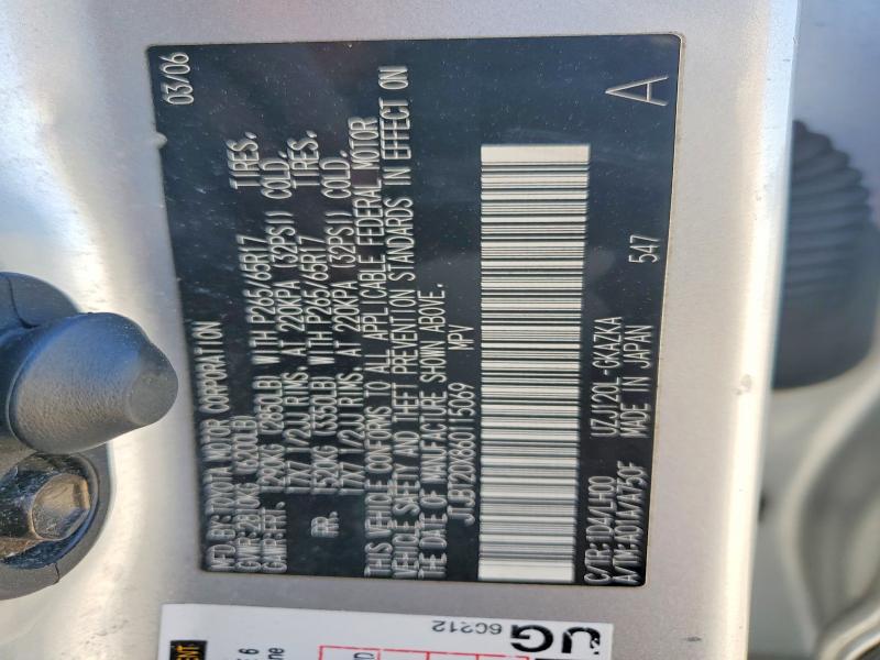 Продаж на аукціоні авто 2006 Lexus Gx 470, vin: JTJBT20X860115069, номер лоту: 48868546