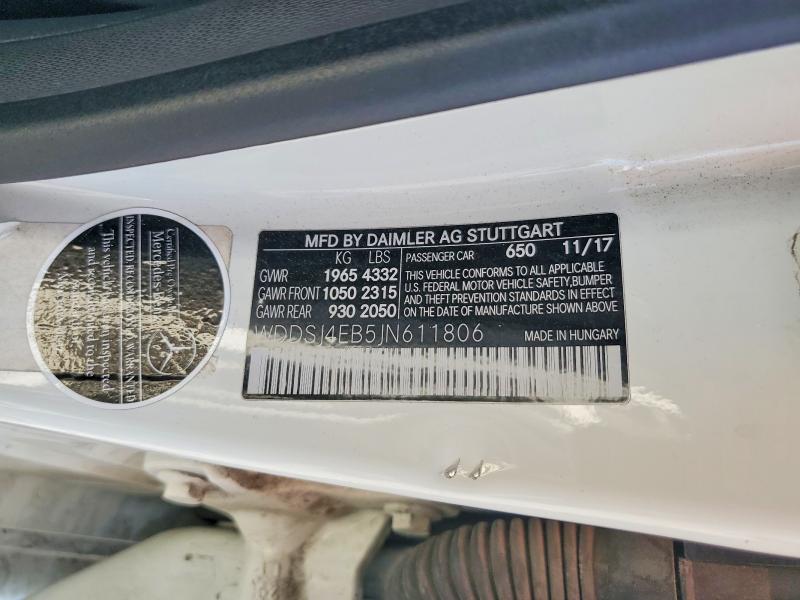 51520126 :رقم المزاد ، WDDSJ4EB5JN611806 vin ، 2018 Mercedes-benz Cla مزاد بيع