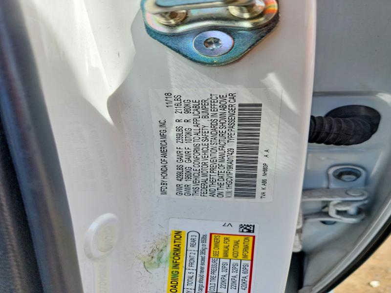 Продаж на аукціоні авто 2019 Honda Accord, vin: 1HGCV1F19KA017429, номер лоту: 51019706
