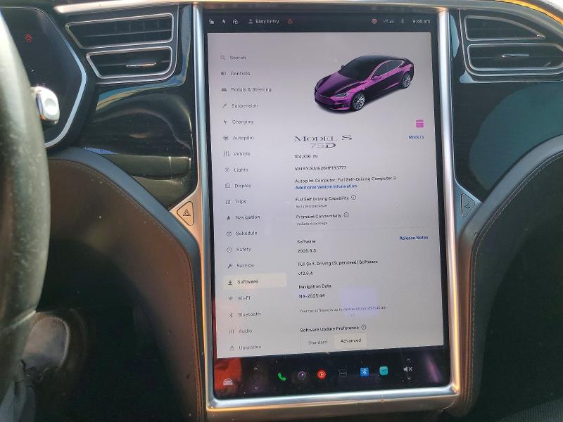 51511506 :رقم المزاد ، 5YJSA1E26HF183777 vin ، 2017 Tesla Model S مزاد بيع