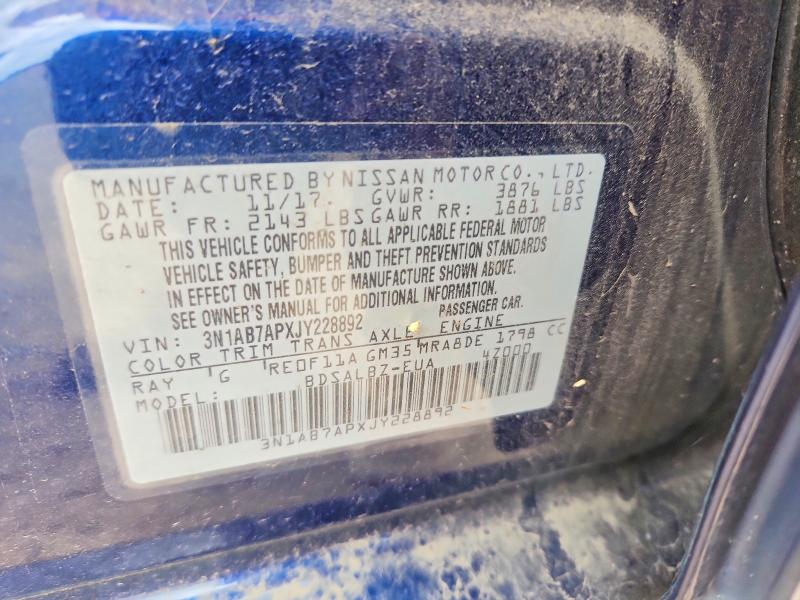 Aukcja sprzedaży 2018 Nissan Sentra, vin: 3N1AB7APXJY228892, numer aukcji: 48855716