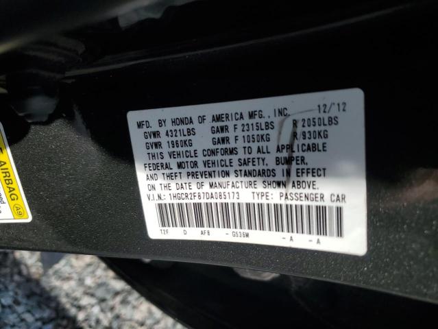 2013 Honda Accord მანქანა იყიდება აუქციონზე, vin: 1HGCR2F87DA085173, აუქციონის ნომერი: 48759266